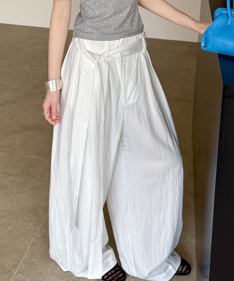 asymmetrical draped wide pants /3color　　IR1636
