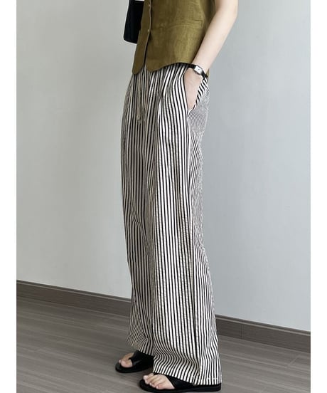 stripe wide-leg pants　　IR1431