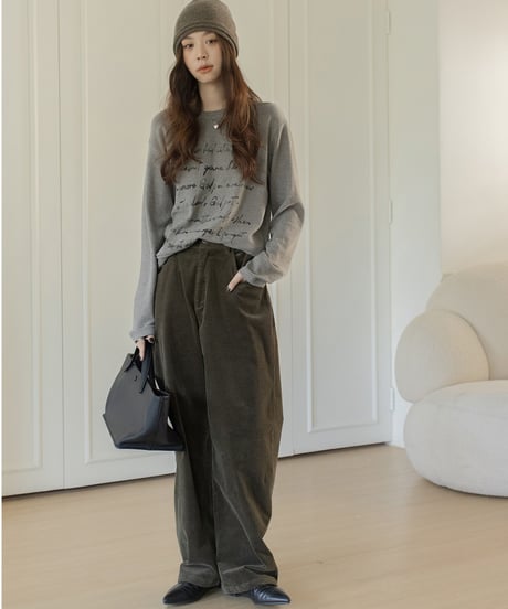 corduroy cotton casual pants /2color　IR1584