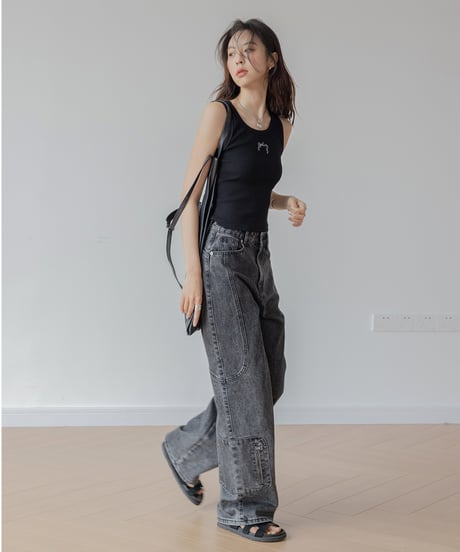 point ribbon tank top　　IR1392