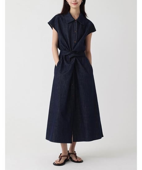 twist front denim onepiece　　IR1665