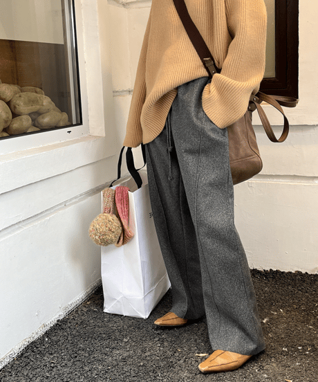 straight wide leg pants　　IR1468