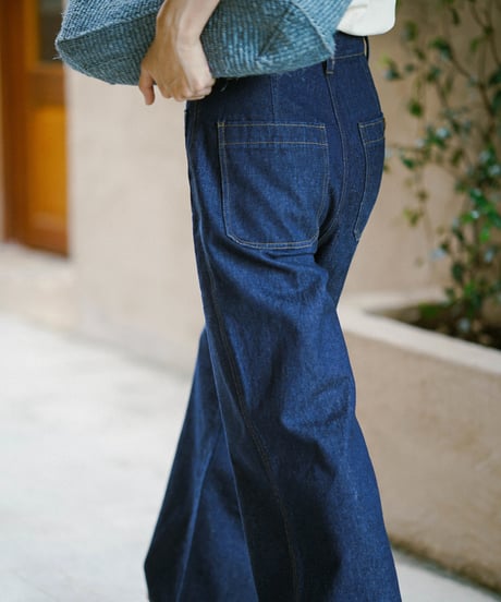 high waist denim wide pants　IR1403