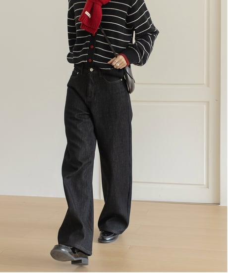 high waist wash denim /2color　IR1582