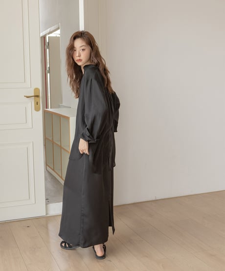 back slit sheer shirt　　IR1342