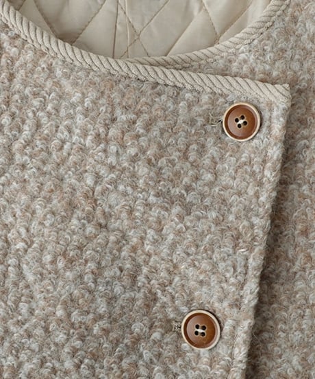 round neck button short jacket　　IR1568