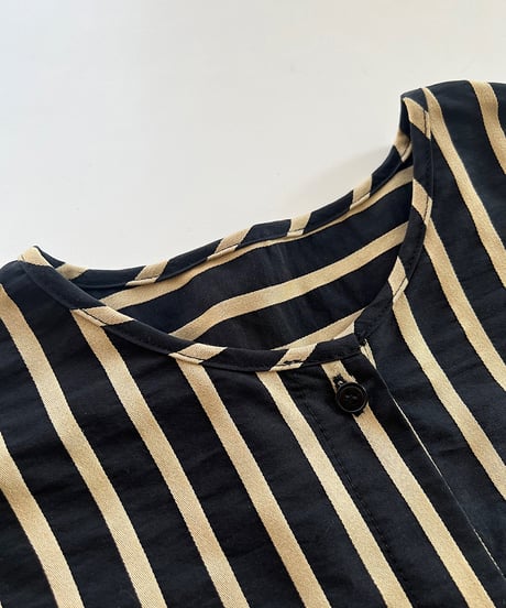 no-collar striped shirt　　IR1478