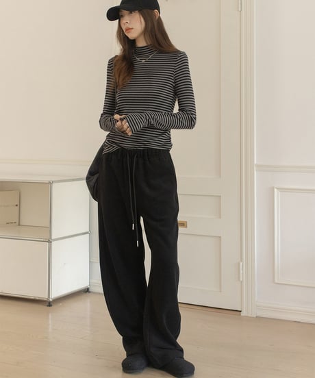 bottleneck border rib knit /2color　IR1587