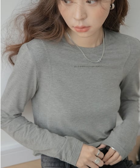 round neck lettering shirt　　IR1498
