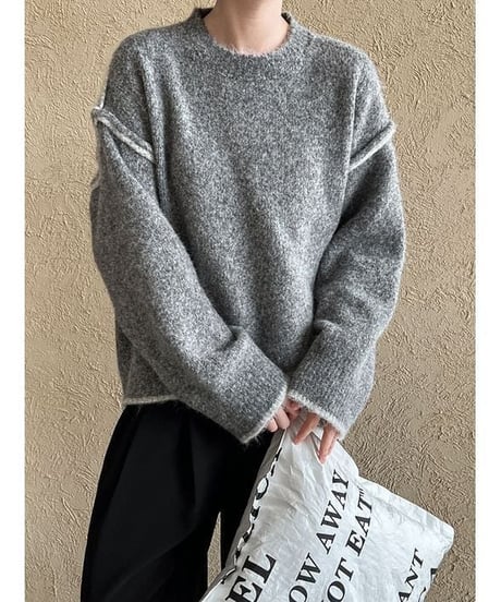 drop shoulder stitch knit　　IR1545