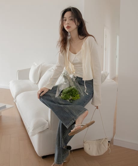 damage straight denim　　IR1347