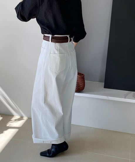 center stitch wide pants /3color　　IR1626