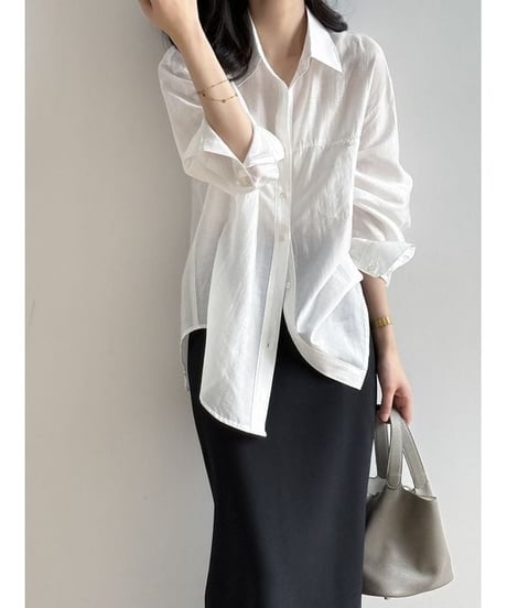 double pocket sheer shirt /3color　　IR1647