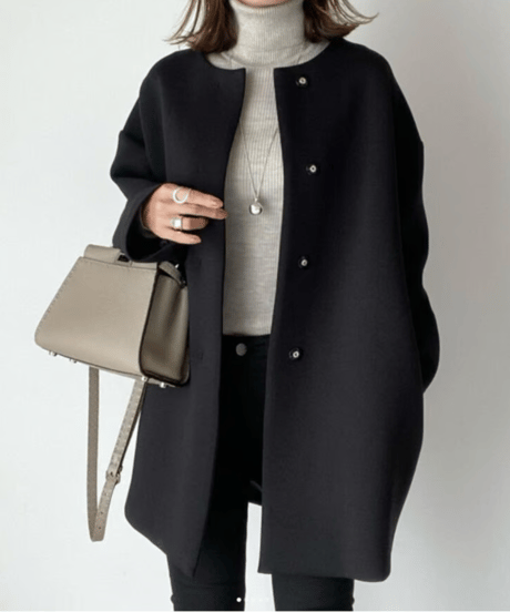 collarless medium coat /3color　　IR1529
