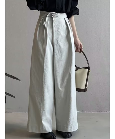 wide leg tuck pants /3color　　IR1611