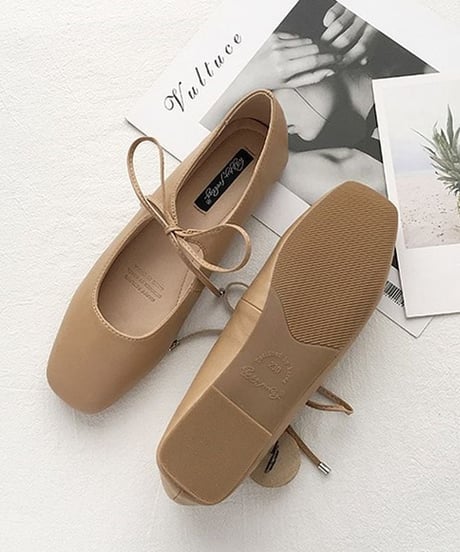 front ribbon flat pumps　　IR1455