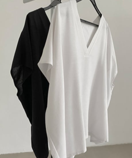 v neck loose shirt　　IR1351