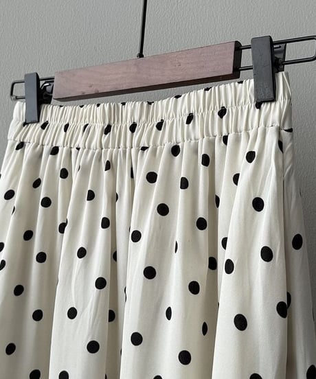 dot pattern flare long skirt /2color　　IR1648