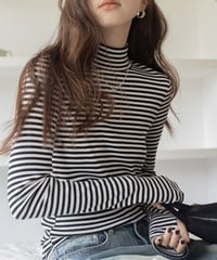 bottleneck border rib knit /2color　IR1587