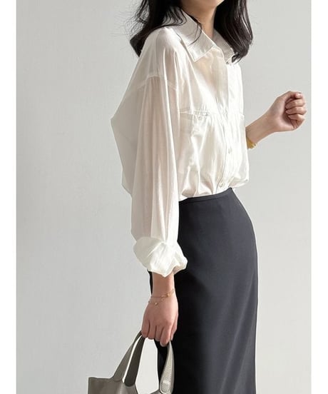 double pocket sheer shirt /3color　　IR1647