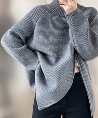 side zip high neck knit　　IR1459