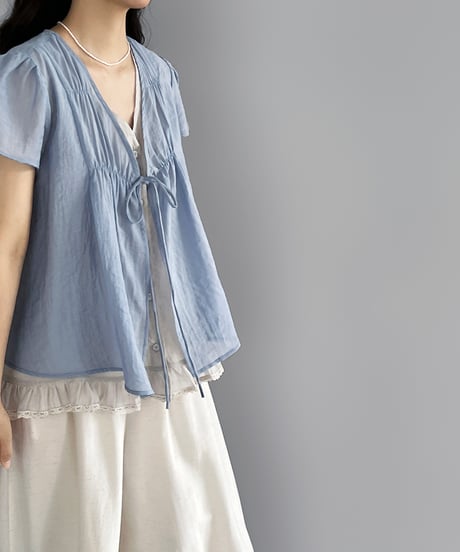 sheer layered frill blouse　　IR1675