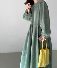 corduroy flare onepiece　　IR1662