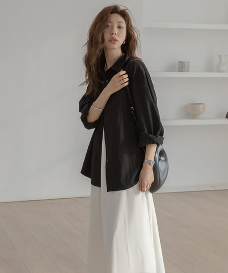 loose lapel cotton shirt　　IR1343