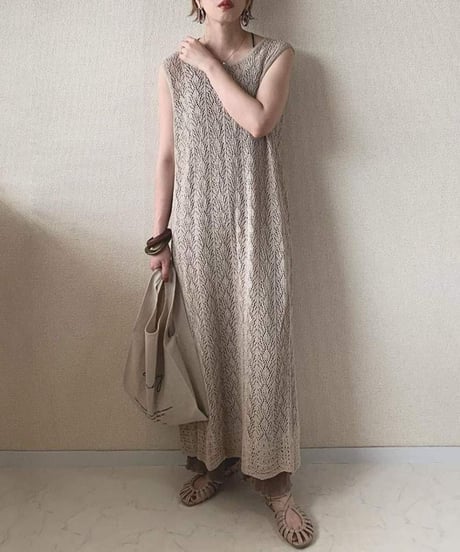 crochet cami one piece　IR1380