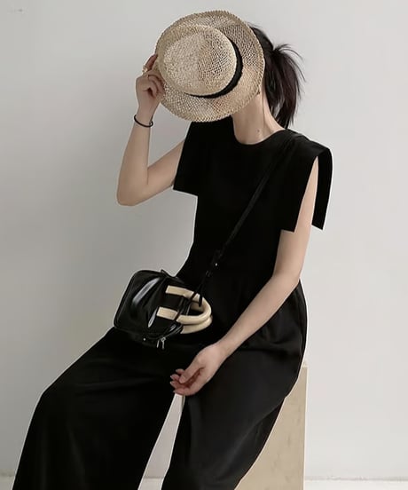 Square sleeve jumpsuit　　IR1373