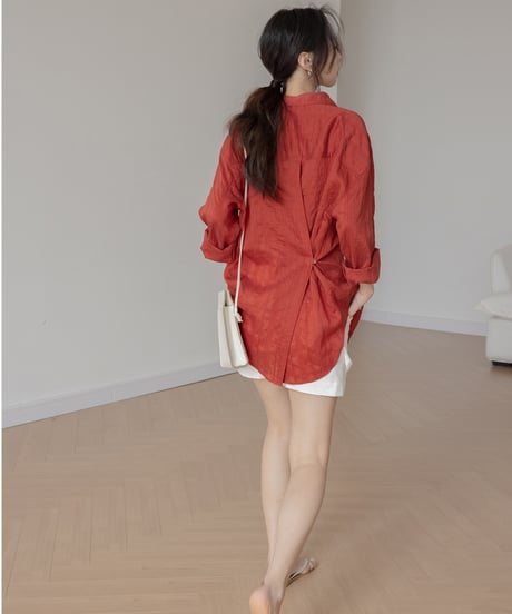 one button back slit 2way shirt　　IR1400