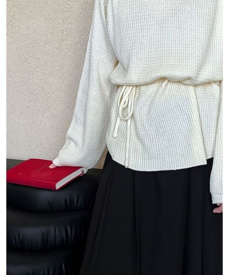 waist mark cutout knit pullover　　IR1457