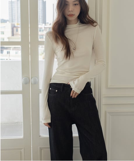 high waist wash denim /2color　IR1582
