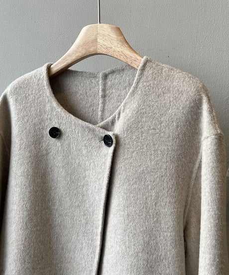 【完売】collarless long coat+scarf set /2color　　IR1553