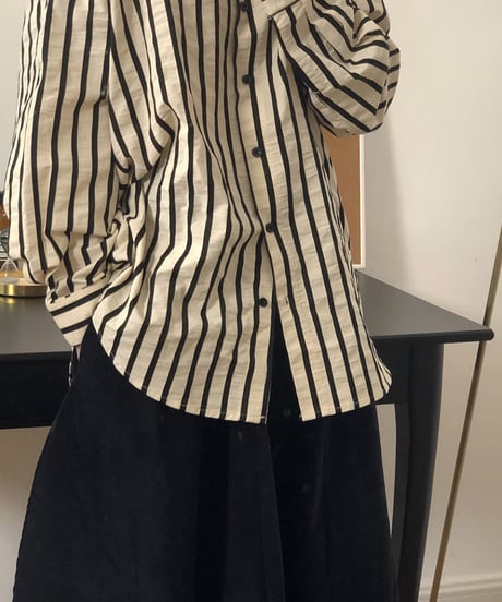 striped cotton shirt　　IR1485