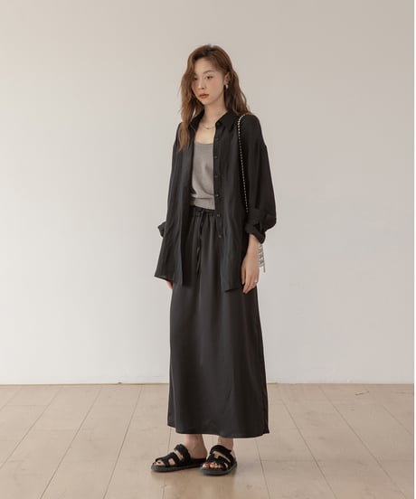 back slit sheer shirt　　IR1342
