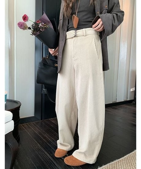 corduroy loose wide pants　　IR1547