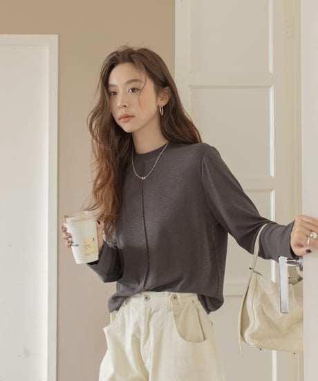 center seam basic long T-shirt /3color　IR1571