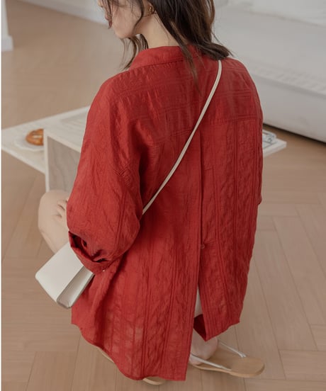 one button back slit 2way shirt　　IR1400