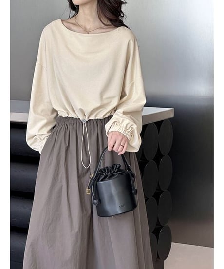 drawstring hem top　　IR1511