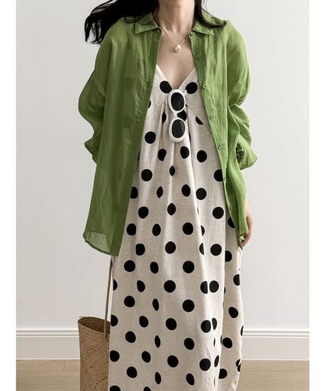 fluffy air sheer shirt /2color　　IR1641