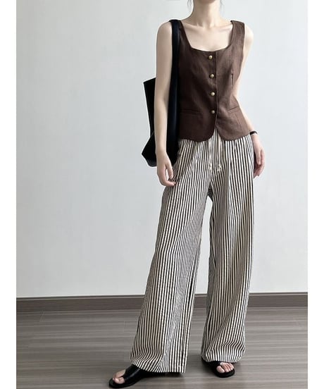 stripe wide-leg pants　　IR1431