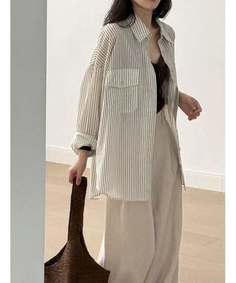 stripe overshirt　　IR1650