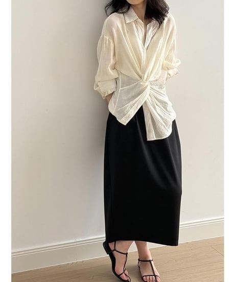 back slit tuck skirt /2color　　IR1630