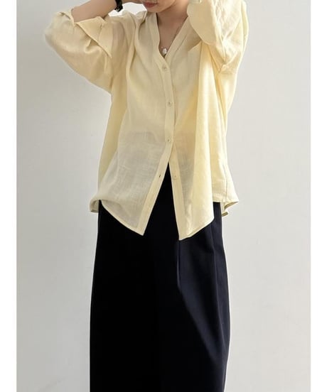 airy v-neck shirt /4color　IR1628