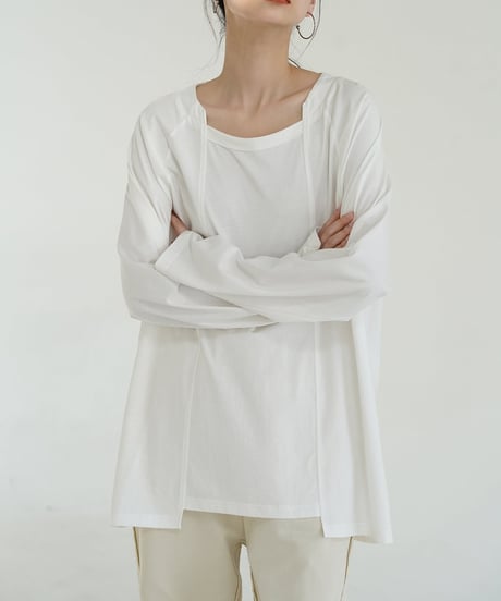 open neck design cutsew　　IR1592