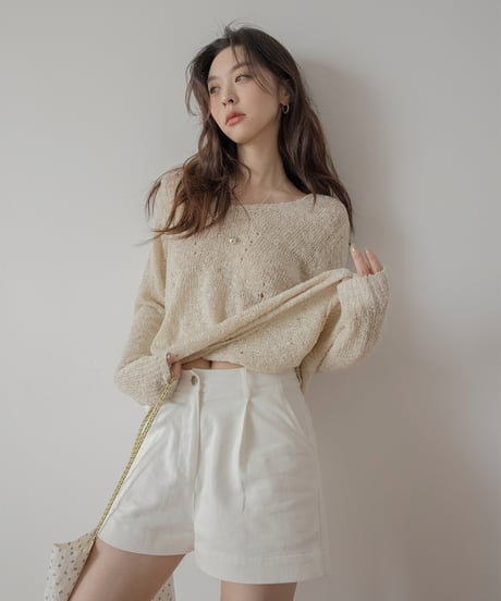 tucked high waist short pants　IR1382