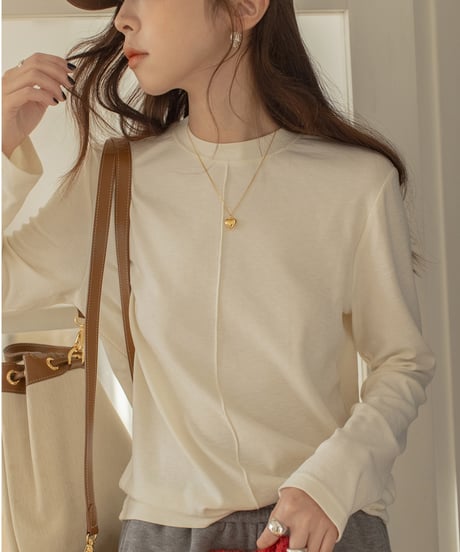 center seam basic long T-shirt /3color　IR1571