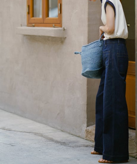high waist denim wide pants　IR1403