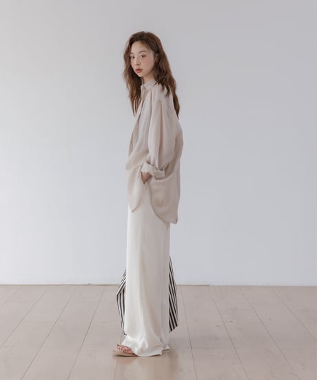 back slit sheer shirt　　IR1342
